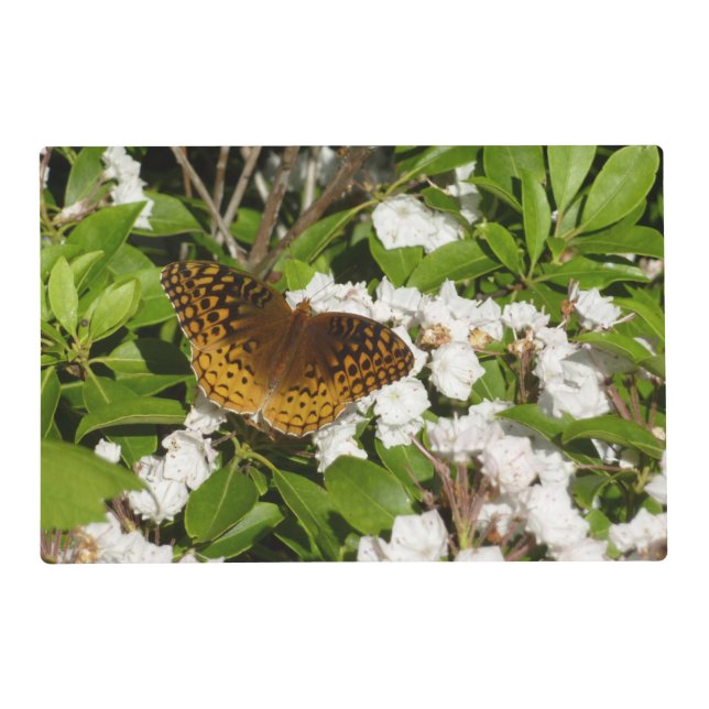 Great Spangled Fritillary on Mountain Laurel Placemat (Front)