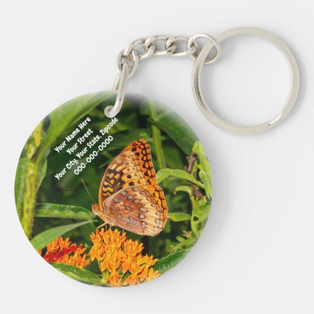 Great-spangled Fritillery Butterfly Keychain (Back)