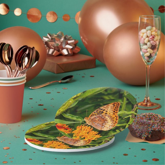 Great-spangled Fritillery Butterfly Paper Plates (Multi)