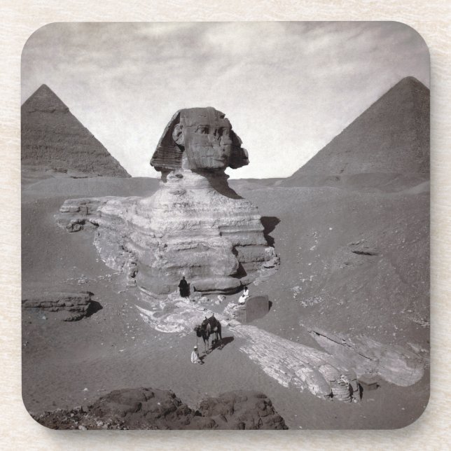 Great Sphinx & Giza Pyramids Necropolis Egypt Beverage Coaster (Front)