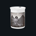 Great Sphinx & Giza Pyramids Necropolis Egypt Beverage Pitcher<br><div class="desc">The Great Sphinx of Giza, a massive limestone statue with the body of a lion and the head of a human, is one of the most recognizable and mysterious monuments in the world. Located on the Giza Plateau in Egypt, near the Great Pyramids of Giza, the Sphinx has captivated the...</div>