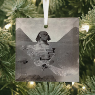 Great Sphinx & Giza Pyramids Necropolis Egypt Glass Ornament