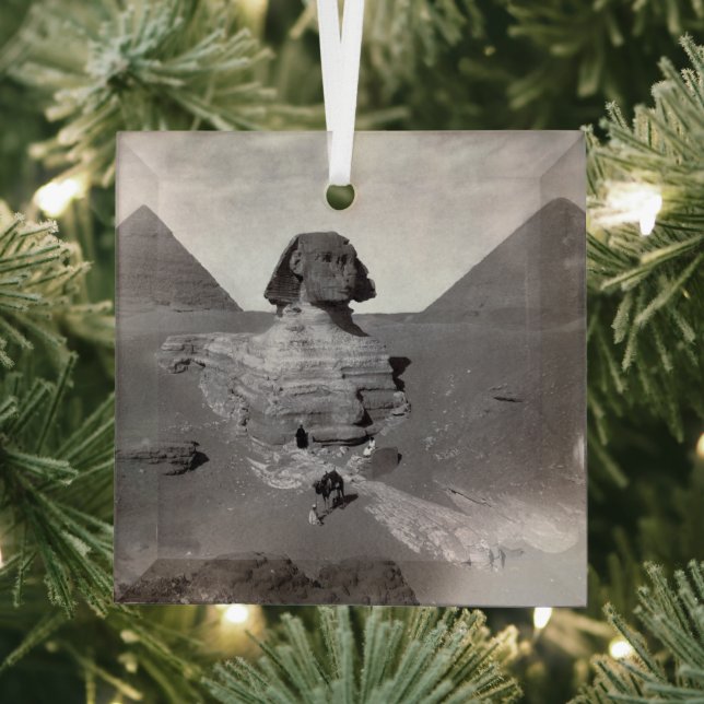 Great Sphinx & Giza Pyramids Necropolis Egypt Glass Ornament (Insitu)