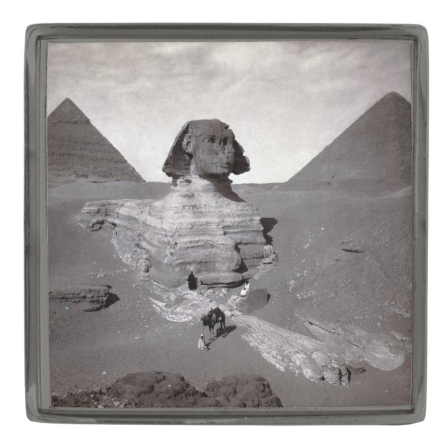 Great Sphinx & Giza Pyramids Necropolis Egypt Gunmetal Finish Lapel Pin (Front)