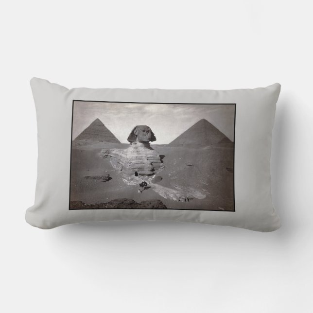 Great Sphinx & Giza Pyramids Necropolis Egypt Lumbar Pillow (Front)