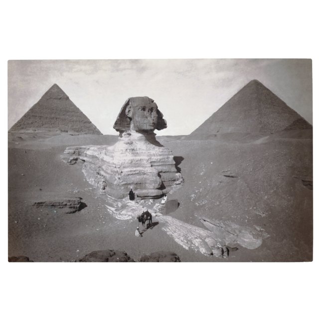 Great Sphinx & Giza Pyramids Necropolis Egypt Metal Print (Front)
