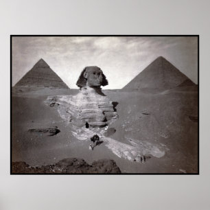 Great Sphinx & Giza Pyramids Necropolis Egypt Poster