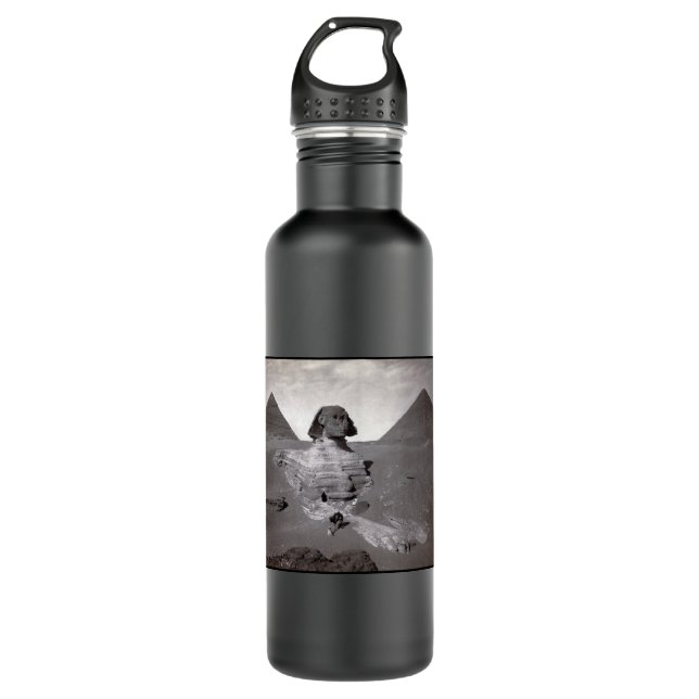 Great Sphinx & Giza Pyramids Necropolis Egypt Stainless Steel Water Bottle (Front)