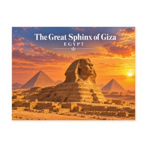Great Sphinx of Giza Egypt Sunset Postcard