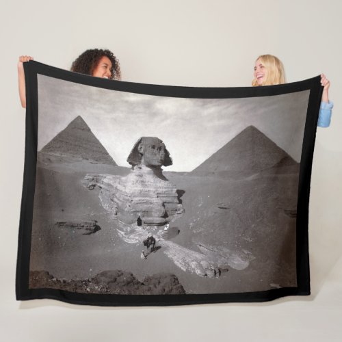 Great Sphinx of Giza Necropolis and Pyramids Fleece Blanket