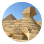 Great Sphinx of Giza with Khafre pyramid - Egypt Classic Round Sticker