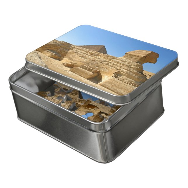 Great Sphinx of Giza with Khafre pyramid - Egypt Jigsaw Puzzle (Lid Open)
