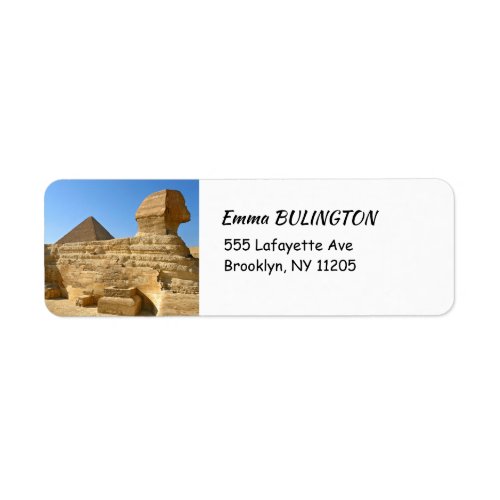 Great Sphinx of Giza with Khafre pyramid _ Egypt Label
