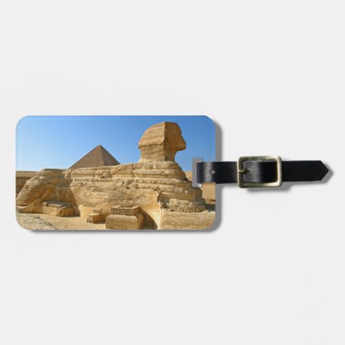 Great Sphinx of Giza with Khafre pyramid _ Egypt Luggage Tag