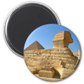 Great Sphinx of Giza with Khafre pyramid - Egypt Magnet
