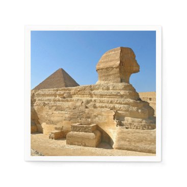 Great Sphinx of Giza with Khafre pyramid - Egypt Napkins