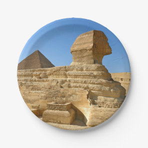 Great Sphinx of Giza with Khafre pyramid - Egypt Paper Plates