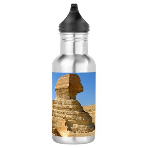 Great Sphinx of Giza with Khafre pyramid _ Egypt Stainless Steel Water Bottle