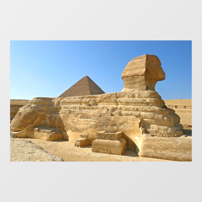 Great Sphinx of Giza with Khafre pyramid - Egypt Window Cling (Sheet)