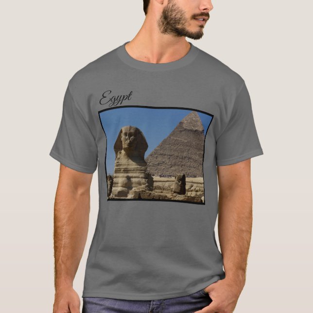 Great Sphinx Statue Giza Cairo Egypt Travel Photo T-Shirt (Front)