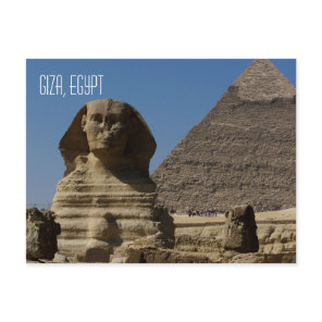 Great Sphinx Statue Giza Cairo Egypt Travel Postcard
