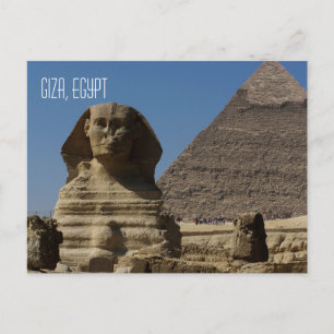 Great Sphinx Statue Giza Cairo Egypt Travel Postcard