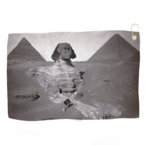 Great Sphinx Unexcavated & Giza Pyramids Egypt Golf Towel