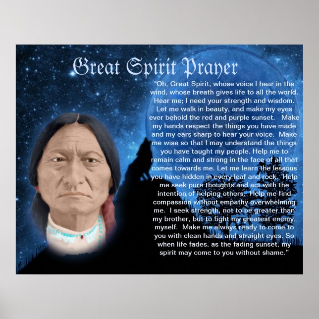 Great Spirit Prayer Poster (Front)