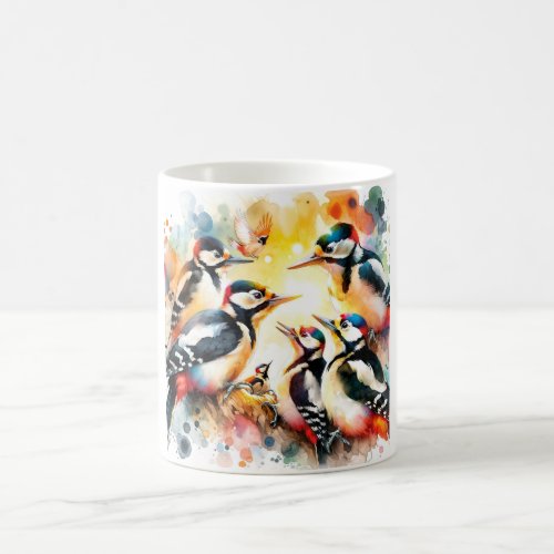 Great Spotted Woodpecker Family 050624AREF106 _ Wa Coffee Mug