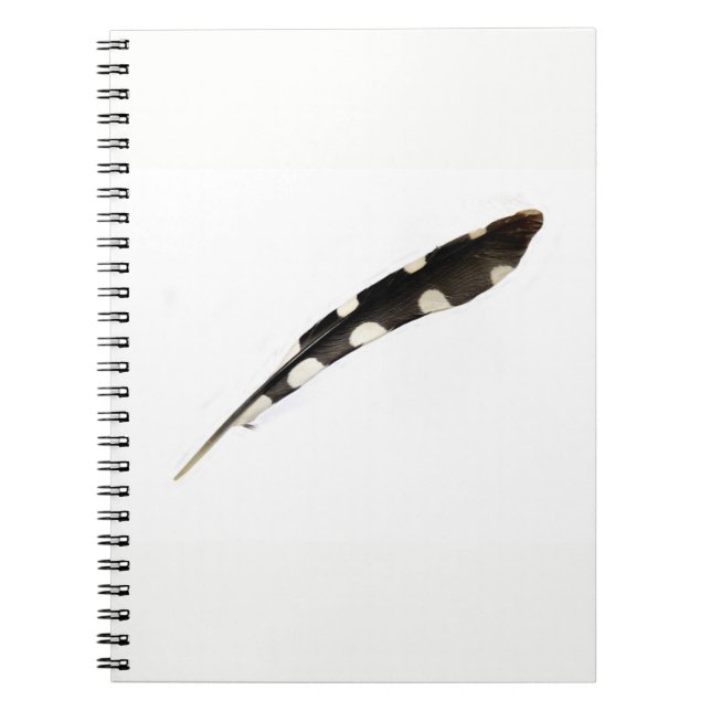 Great Spotted Woodpecker Feather Notepad Notebook (Front)