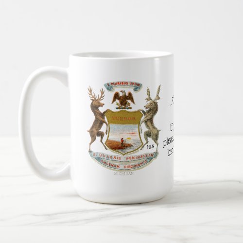 Great State of Michigan map and coat of arms Coffee Mug