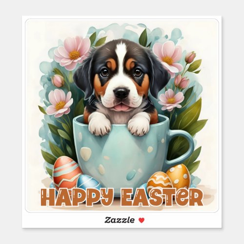 Great Swiss Mountain Dog Happy Easter Sticker