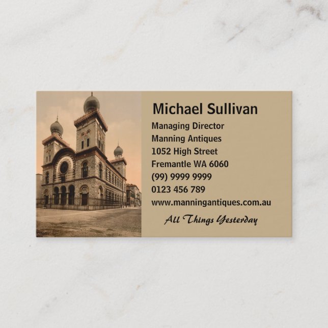 Great Synagogue of Turin, Piedmont, Italy Business Card (Front)
