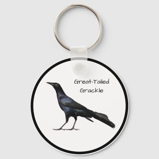 Great-Tailed Grackle Keychain (Front)