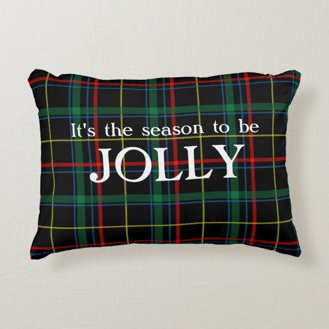 Great Tartan Plaid Tees The Season Christmas  Accent Pillow (Front)