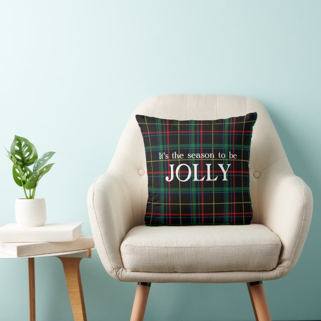 Great Tartan Plaid Tees The Season Christmas  Throw Pillow (Chair)