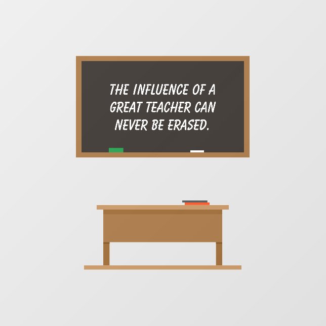 Great Teacher Inspirational Quote Chalkboard Wall Decal (Front)