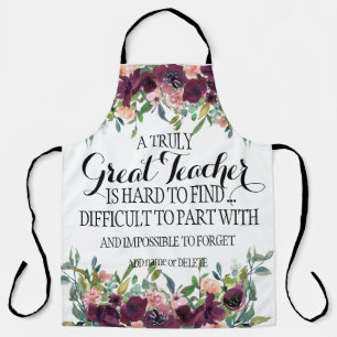 Great teacher thank you appreciation gift quote apron