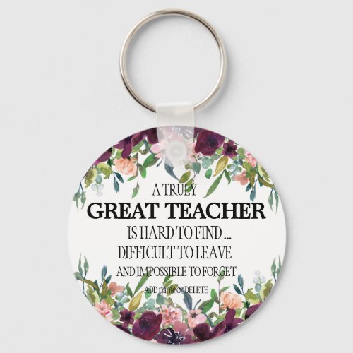 Great teacher thank you appreciation retiring gift keychain