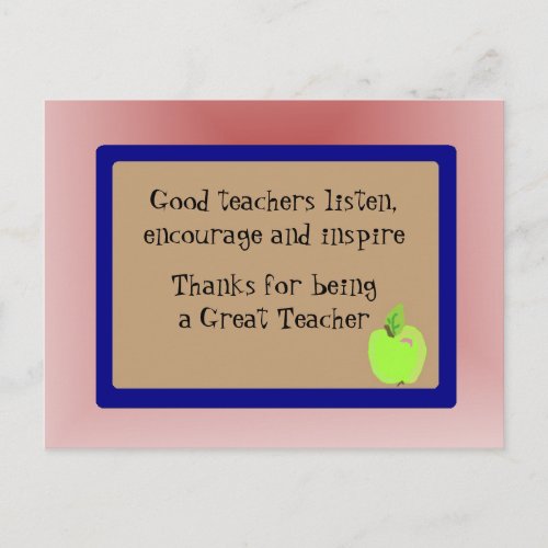 Great Teacher Thank You Postcard