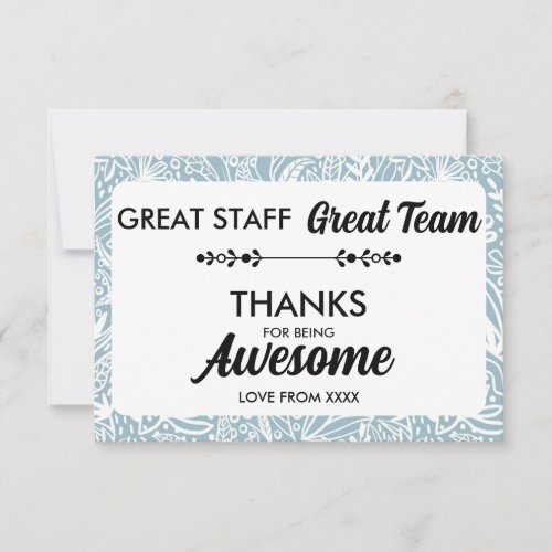 Great Team Great Staff Thank You Sign | Employee  Card