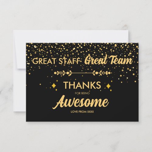 Great Team Great Staff Thank You Sign | Employee  Card