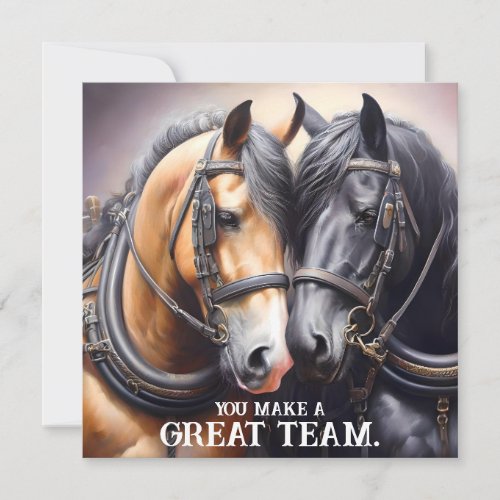 Great Team Horses Anniversary Card