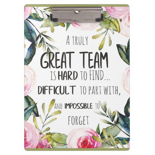 Great Team thank you gift Amazing team quote Clipboard