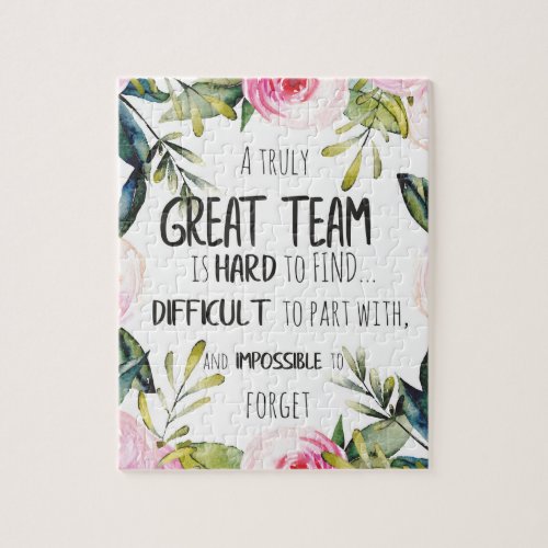 Great Team thank you gift Amazing team quote Jigsaw Puzzle