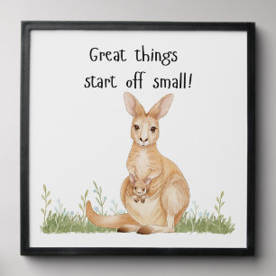 Great Things Start Off Small Kangaroo and Joey Peel And Stick Photo Tile