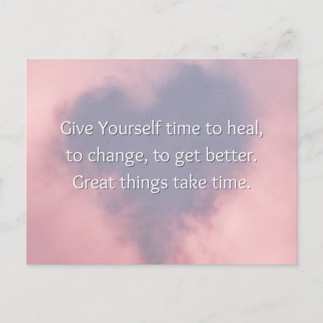 Great Things Take Time Motivational Mini Art Print Holiday Postcard (Front)
