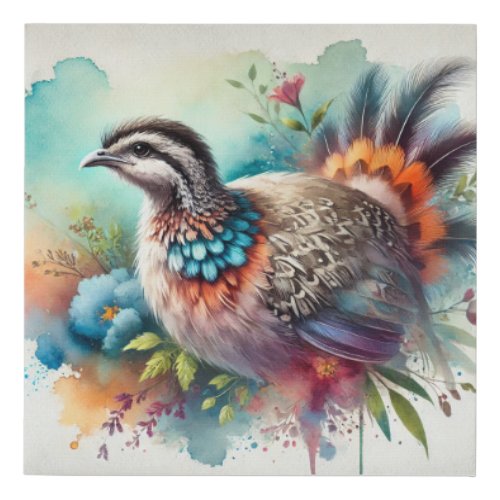 Great tinamou 080724AREF117 _ Watercolor Faux Canvas Print