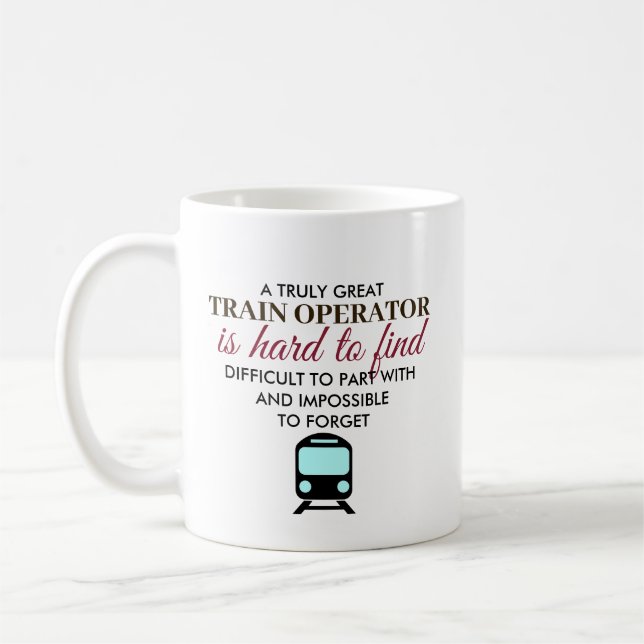 Great Train Operator Personalized Name Gift Coffee Mug (Left)