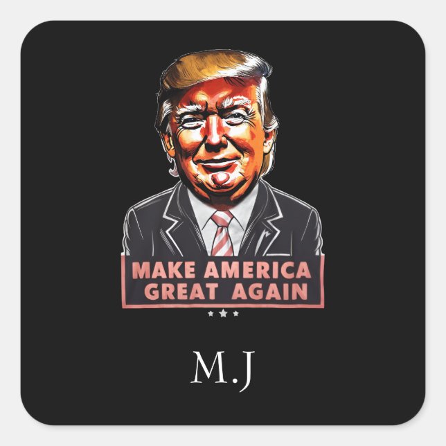 Great Trump Train Revival Make America Great Again Square Sticker (Front)